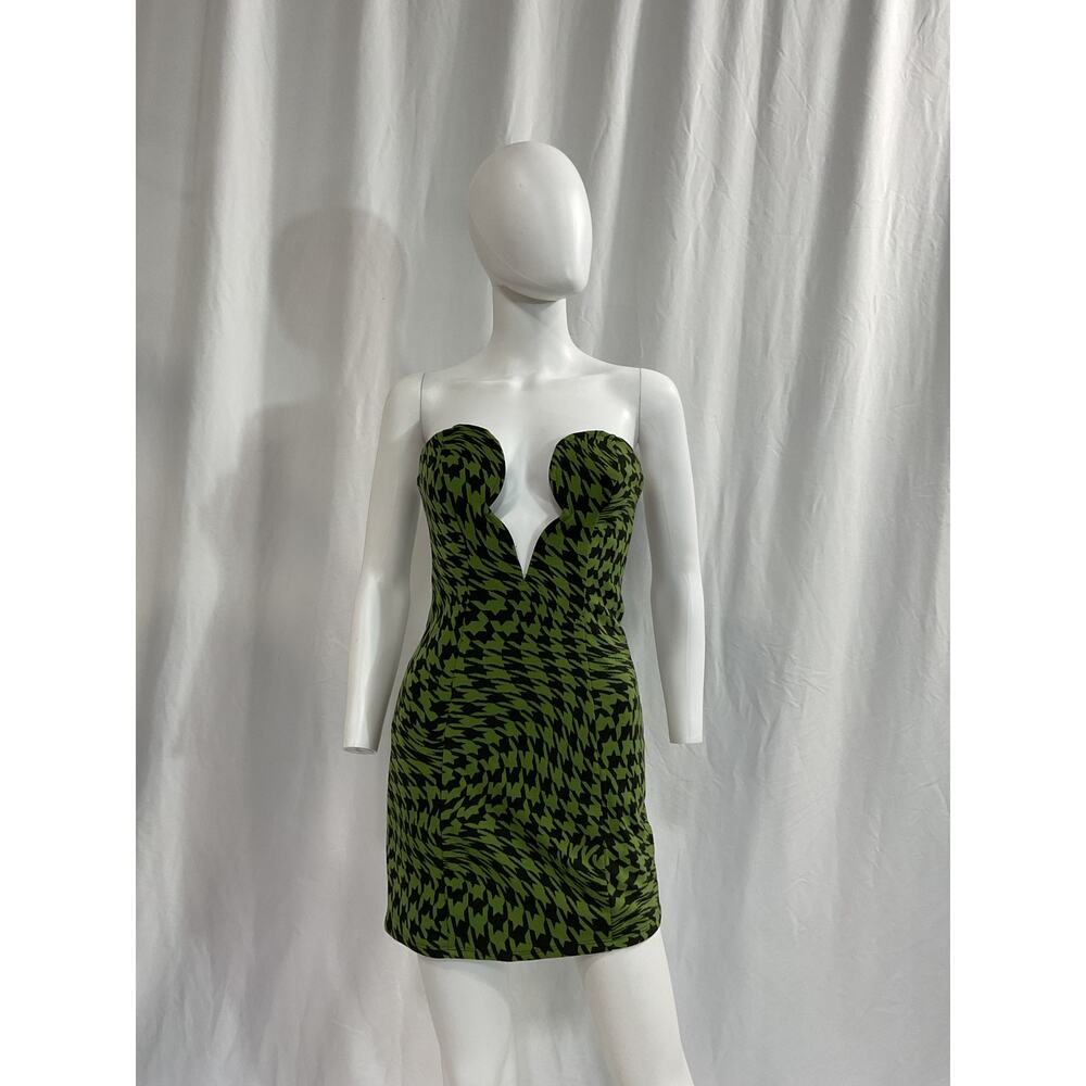 Camila Coelho 'Rayna' Green V Cut Out Mini Dress Size S - Picture 2 of 5